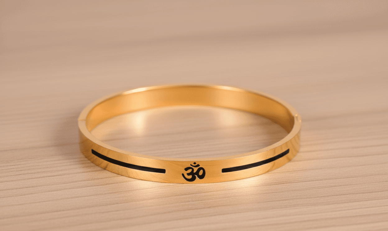 Classic Om Gold Bangle