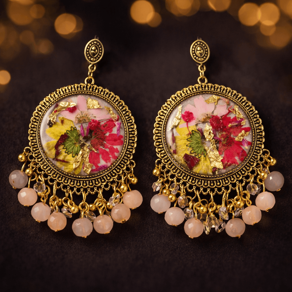 Pastel Garden Resin Statement Earrings